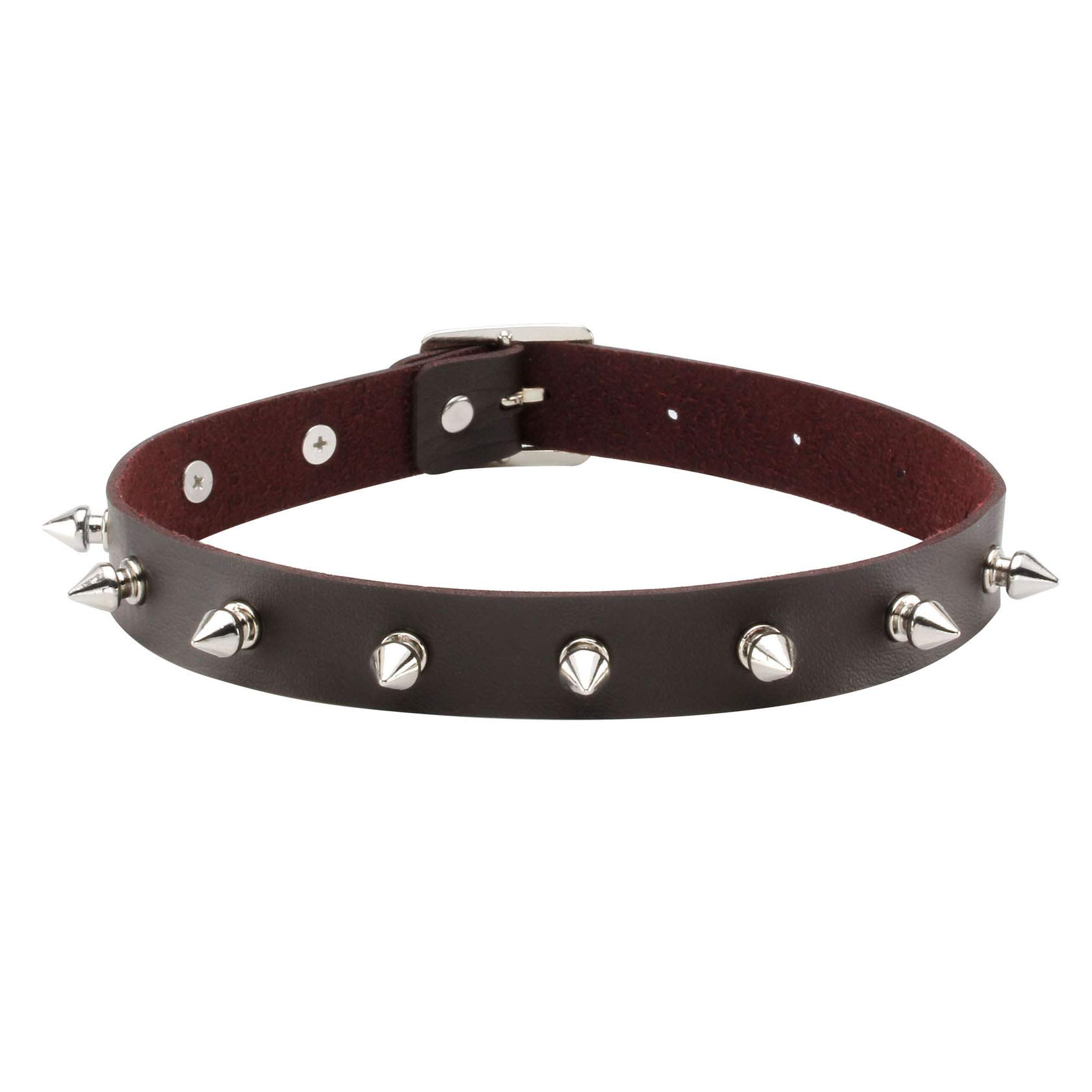 JJDreams Punk Vintage Spike Rivet PU Collar Choker Goth Adjustable Faux Leather Necklace for Women Men