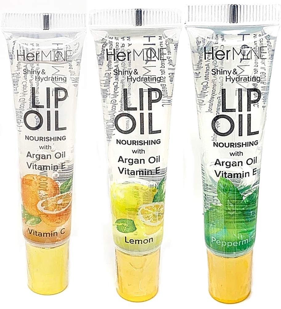 CRISPY BEAUTY HERMINE CLEAR LIP OIL GLOSS 3PCS (VITA-LEM-MINT)