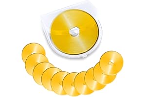 AITRAI Titanium Rotary Cutter Blades 45mm 10 Pack Spare Replacement Blades with Improved Sharpness, Ideal for Quilting Scrapbooking Sewing Arts Crafts