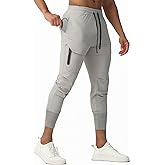 Alpinario Men's Joggers for Sport,Gym Athletic Pants with Zipper Pockets,Track Pants Lightweight for Workout Travel Training Running