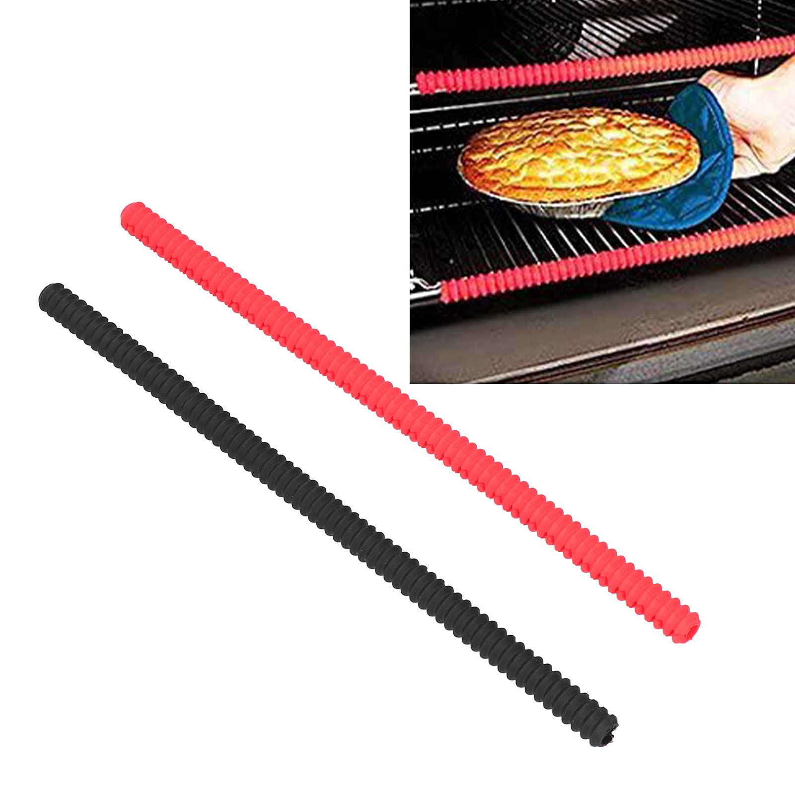 4PCS Oven Rack Cover Silicone Heat Resistant Oven Rack Shields Threaded Anti Hot Bars for Home Kitchen Thermostats