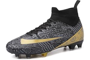 DimaiGlobal Kids Soccer Cleats Boys Youth Girls High-Top Trainning Firm Ground Soccer Shoes Athletics Outdoor Football Shoes Sneakers