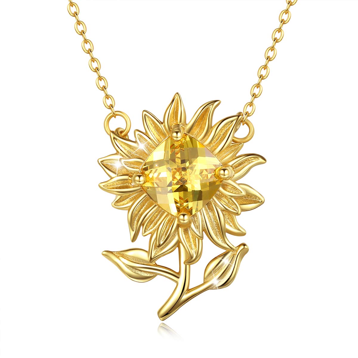 Sunflower Necklace You Are My Sunshine, Aeonslove Gold Cute Sun Flower Pendant Chain Silver Jewellery Gifts For Women Her Girls Daughter Sister Birthday Christmas Xmas Thanksgiving