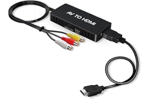DigitPro RCA to HDMI Converter, AV Composite to HDMI Converter Adapter, Wii/PS2/VHS/VCR/DVD/X box/n64 to HDMIconnector for New TV, Support PAL/NTSC, 720P/1080P