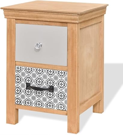 Festnight Solid Wood Bedside Tables 2 Drawers Cabinet 34 X 34 X 46 Cm For Home Living Room Bedroom Amazon Co Uk Kitchen Home