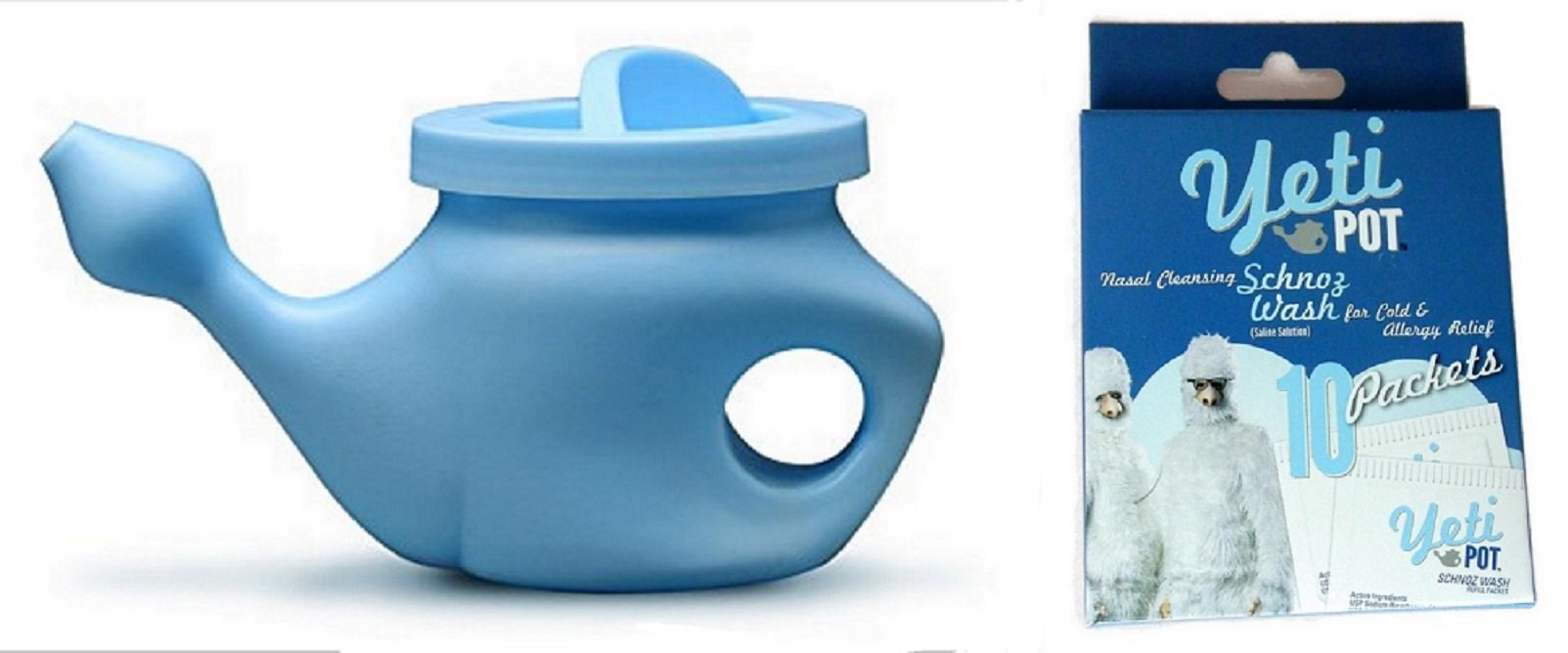 YetiPot Netipot With 10 Nasal Cleansing Wash Packets For Cold And