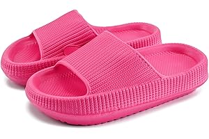 sharllen Cloud Slides for Kids Boys Girls House Slippers Comfy Kids Cloud Slippers for Boys Non-Slip Kids Slippers for Girls Beach Slide Sandals Black/White/Beige