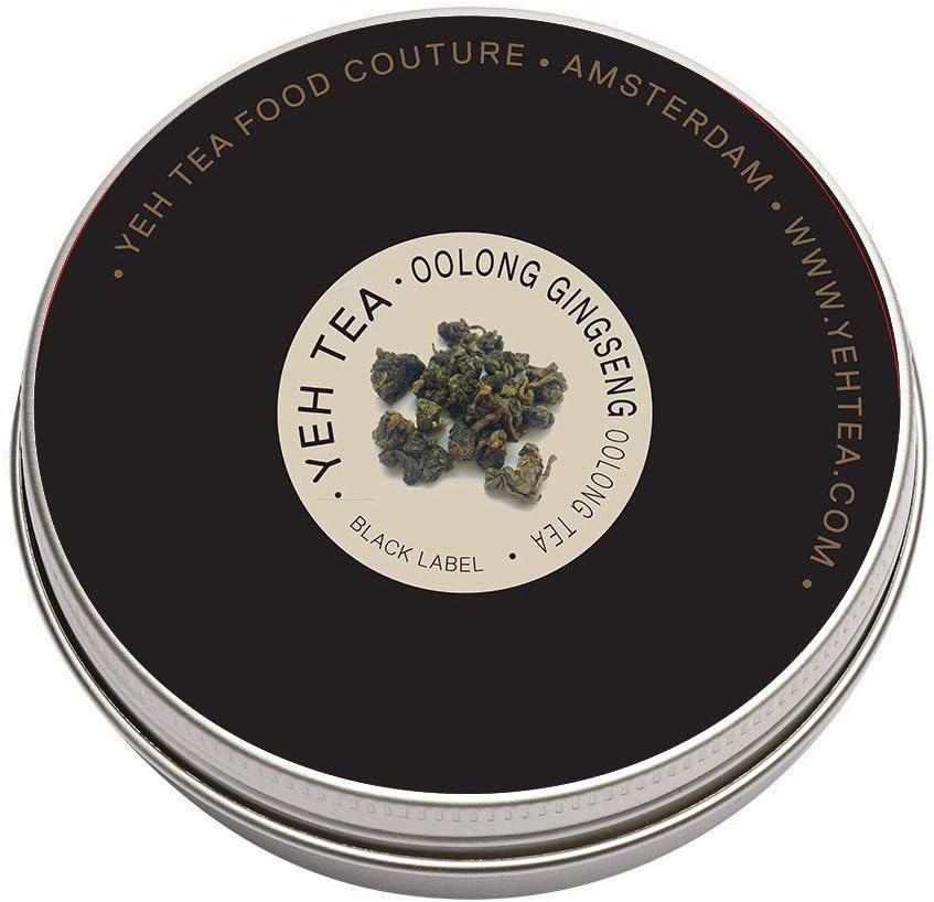 Yeh Tea Food Couture Oolong Ginseng - Black Label - Premium Oolong Tea with Gingseng Balls - Sweet and Refreshing Flavour & Long-Lasting Aroma - Healthy Drinks - Gourmet Quality Blend - 35g