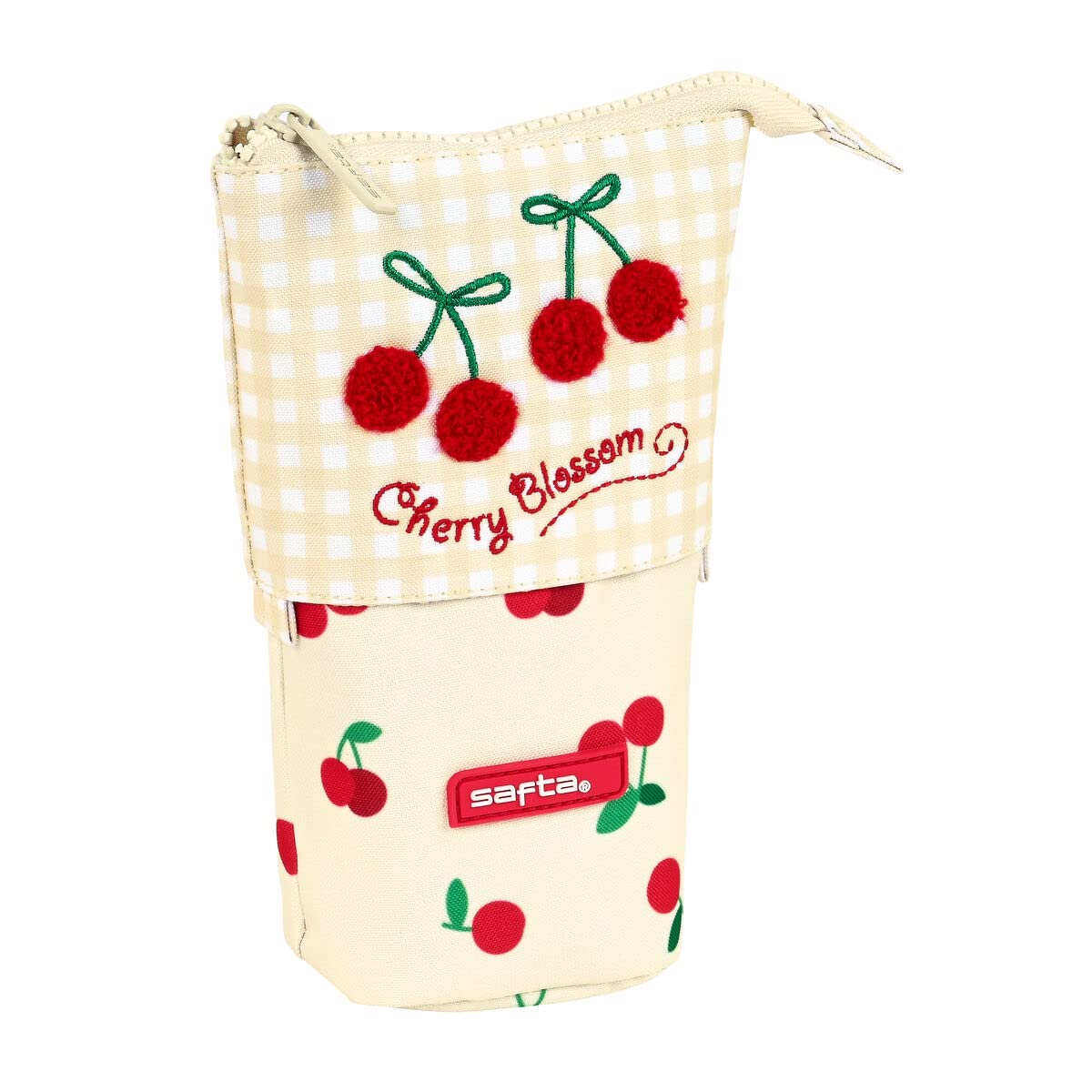 SAFTA 842228898 Pencil case Cherry 8X19X6Cm, Multicoloured