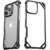 NIFBANG for iPhone 15 Pro Max Bumper Case,Aluminum Thin Slim No Back Phone Cases Compatible with MagSafe,Metal Frameless 4 Corner Airbags Shockproof Protective for iPhone 15 Promax(Black)