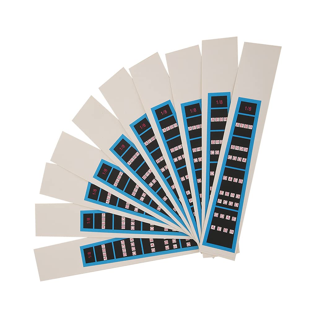 Violin Fingerboard Sticker, 1/8 Violin Finger Guide Stickers Easy To Carry Learn Violin for Beginners, Finger Position Marker Practice Indicator Silencer Music Accessories (BC03 1/8 Blue Edge)