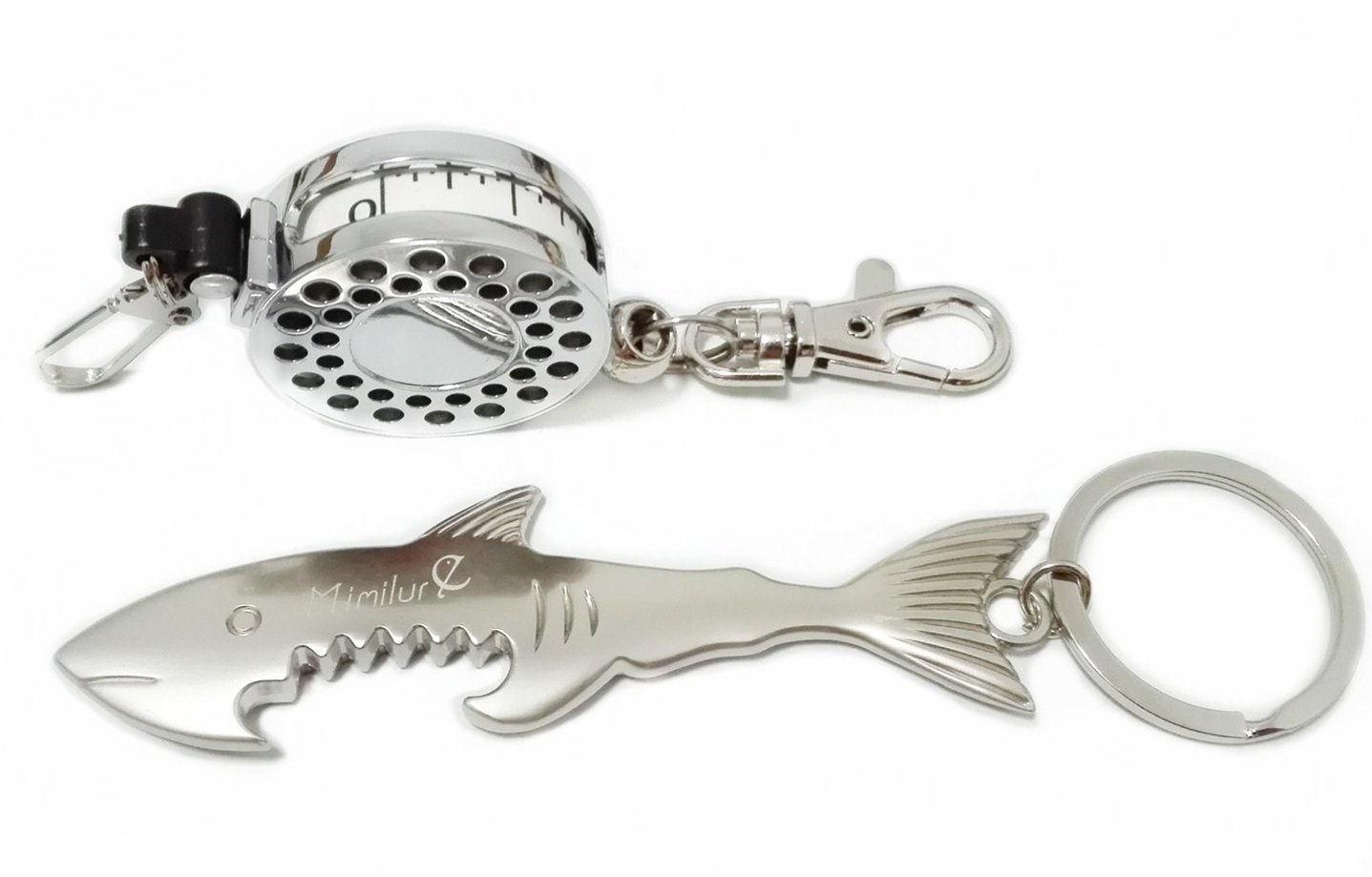 Fly Fishing Zinger Retractor With 40in Tape Measure And Shark Fish