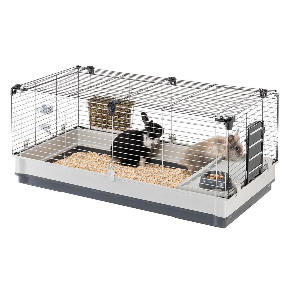 Ferplast Cage for Rabbits Guinea Pigs with Large Living Space, Small Animal House, Small Pet Cage, 120 x 60 x 50 cm