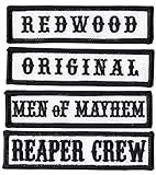 Black Reaper Crew Outlaw Anarchy Biker Vest Jacket Officer Title Patch Set