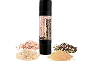 2 in 1 Salt Pepper Spice Grinder, Manual Stainless Steel Mill with Adjustable Grinding, Kitchen Essential Tool For Camping, O