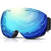 DADA-PRO Ski Goggles Men Women Snowboard Goggles Over Glasses OTG Anti Fog Snow Goggles Frameless 100% UV Protection