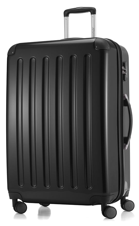 HAUPTSTADTKOFFER Alex 4 Doppel-Rollen Großer Hartschalen-Koffer Trolley Rollkoffer Reisekoffer, 75 cm, 119 L, Schwarz