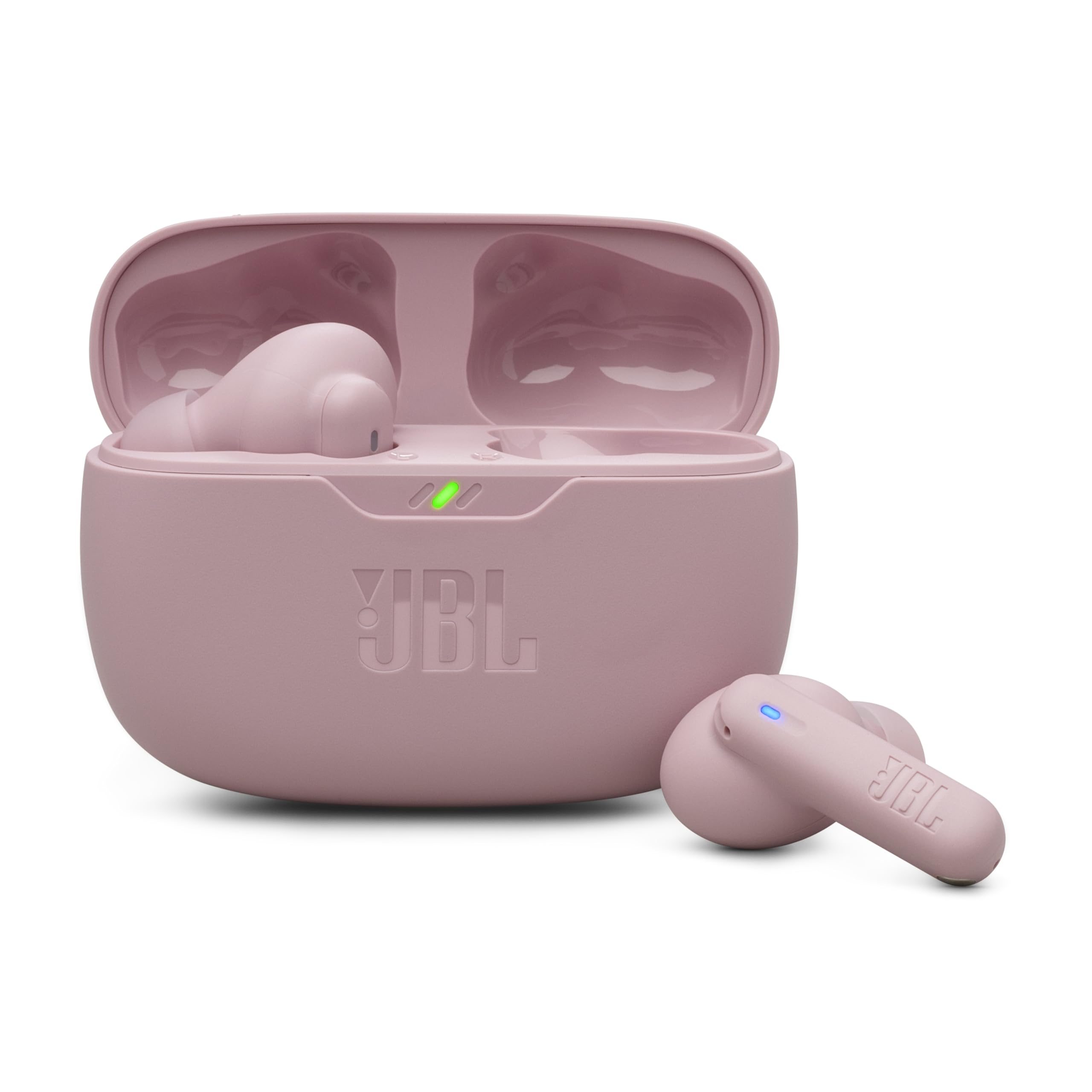 JBL Wave Beam 2, Wireless Noise Cancelling Bluetooth Earbuds with 40h Playtime, JBL Pure Bass Sound, Smart Ambient Technology and Multi-Point Connection, Closed-Back Stick Design, Pink