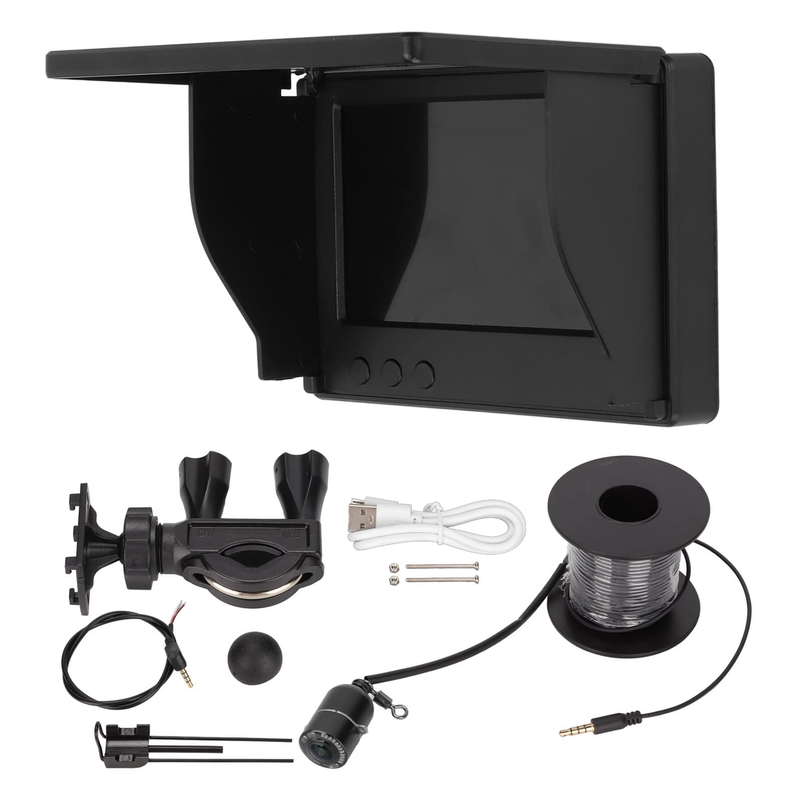 Goshyda Underwater Fishing Camera Kit, 4.3Inches LCD Screen, 480x272 Resolution, IP67 Waterproof, Fish Finder Video for Lake, Boat, Ice Fishing