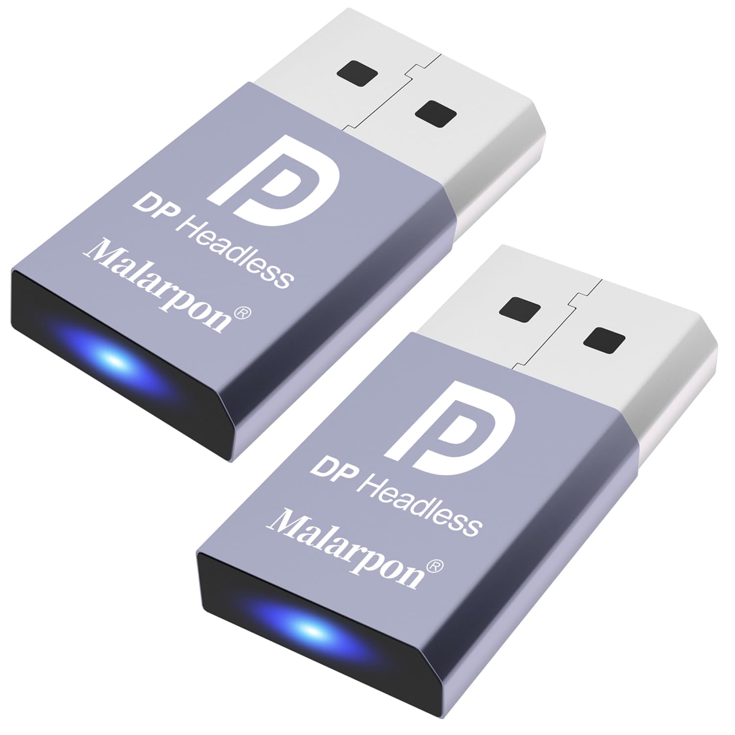 Malarpon DispalyPort Headless Ghost Display Emulator with Blue Light for PC 4K DP Dummy Plug (fit Headless 1080@60Hz-3840x2160@17Hz) 2P