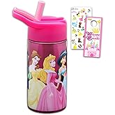 Disney Princess Stainless Steel Water Bottle for Girls - Bundle with 14 Oz Reusable Canteen for Home, School, Plus More Princess Water Bottle