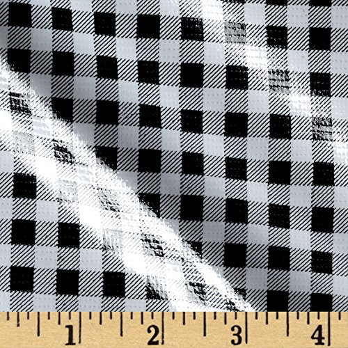 Oil Cloth Gingham Black/White Fabric By The Yard