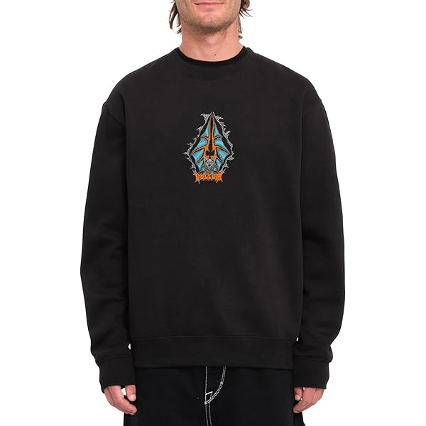 VOLCOM ボルコム ブラック LET IT STORM CREW スウェット VOLCOM ボルコム ブラック LET IT STORM CREW スウェット