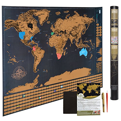 Scratch off world travel map poster (extra large 32x24i…