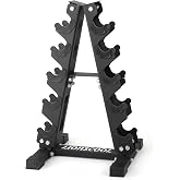 LIONSCOOL 5/6 Tier A-Frame Dumbbell Rack Stand Only, Heavy Duty Steel Weight Rack for Home Gym, Space-Saving Dumbbell Stand (200/300/600LBS Capacity)