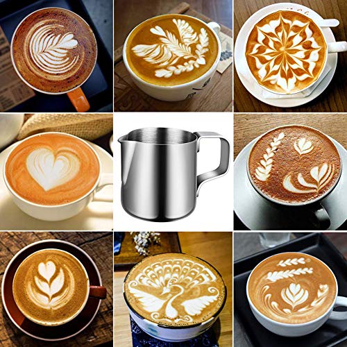 BESLIME Barista Aufschäumkännchen Espressokännchen 150ml Milchkanne aus Edelstahl, Milk Pitcher, Milch Aufschäumkännchen für Cappuccino und Latté – Bild 4