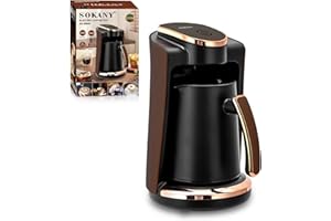 Zunate Electric Turkish Greek Coffee Maker 550W, 250ML Single Cup Machine with Included Cup & Spoon for Home, Office, Travel 