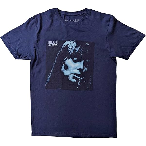 Joni Mitchell Blue Album Logo T-Shirt, Navy, Small | Amazon.com