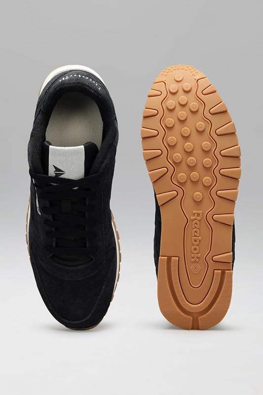Classic Leather, Baskets Unisexe-Adulte, Gum pour Craie Noir, 36 EU — photo 4 sur 7
