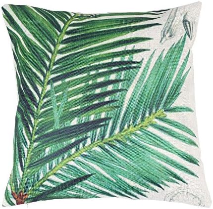 Modekini Tropical Leaves Print 17" Linen Home Square Cushion Throw Pillowcase (1)