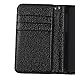 iPhone 5c Case, Wisdompro Premium PU Leather 2-in-1 Protective Flip Folio Wallet Case with Multiple Credit Card Holder Slots and Wrist Lanyard for Apple iPhone 5c (Black with Lanyard)