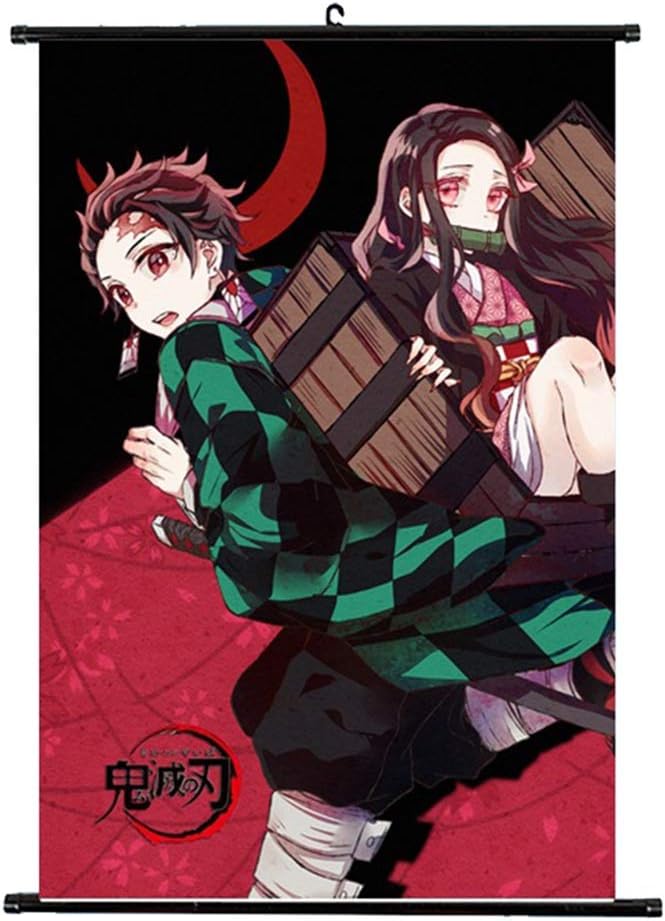 Tianmeijia Demon Slayer Kimetsu no Yaiba Tanjirou Nezuko Zentisu Shinobu Douma Giyuu Kokushibou Anime Manga Wall Poster Scroll(10)