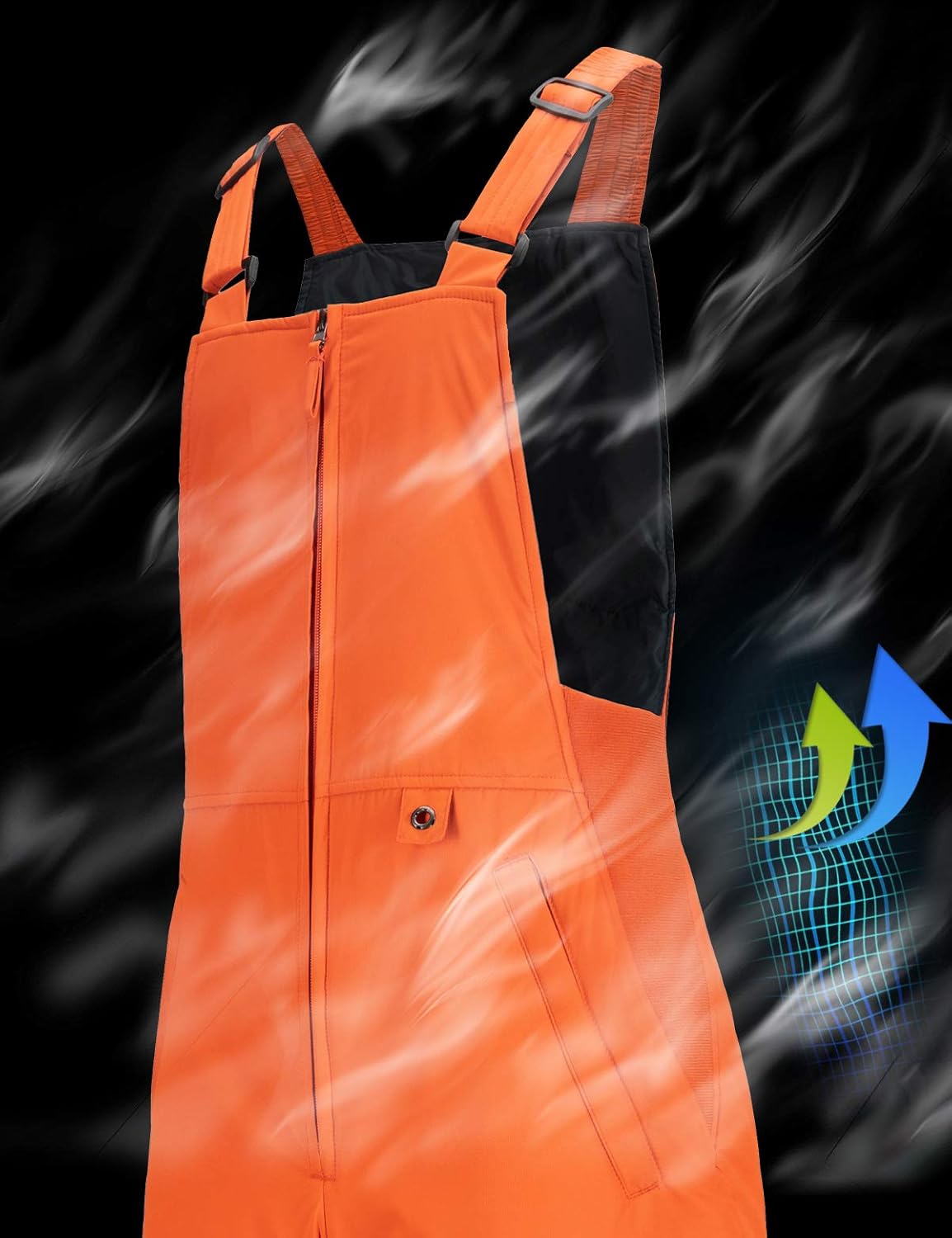 GEMYSE Men's Insulated Waterproof Ski Bib Overalls Winter Snowboarding Pants: Clothing