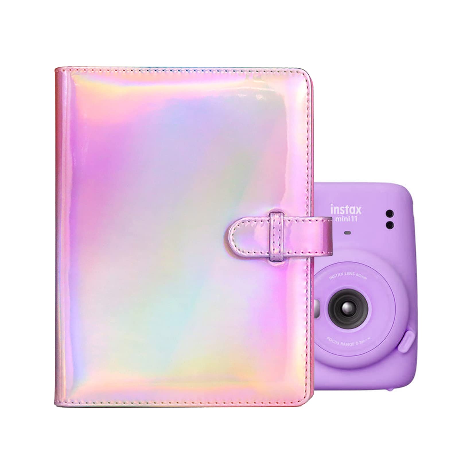 Rieibi 128 Pockets Mini Photo Album, Wallet PU Leather Photo Album for Fujifilm Instax Mini Evo/11/8/9/7s/25/70/90 Instant Camera, Shine Colorful Photo Album for Polaroid