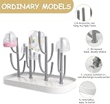 Vicloon Baby Bottle Drying Rack with 12 Detachable Brackets Grey view 4