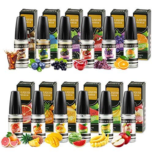 E Liquid, E Cigarette Vape Liquid Multi Juice 12 Flavours Juicy Fruits