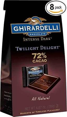 Amazon Com Ghirardelli 72 Twilight Delight Chocolate In Stand Up Bag 4 87 Ounce Pack Of 8 Candy And Chocolate Bars Grocery Gourmet Food