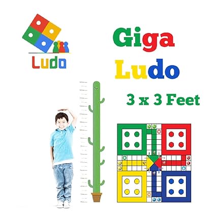 Jiyali DCreations Big Size Ludo High Definition Family Outdoor Play for Kids, Youngster Party Game (Large)