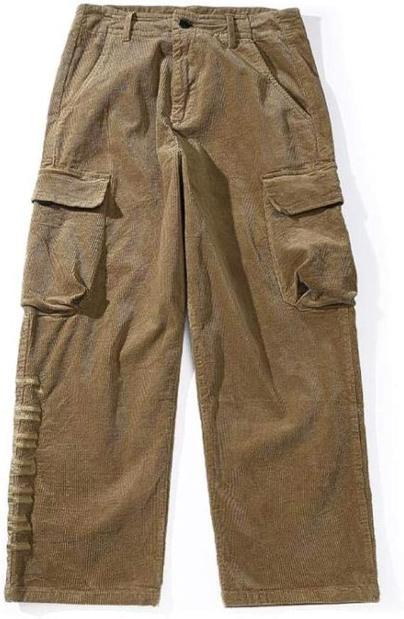 Corduroy Baggy Cargo Pants Overalls Men s Hip Hop Loose Straight