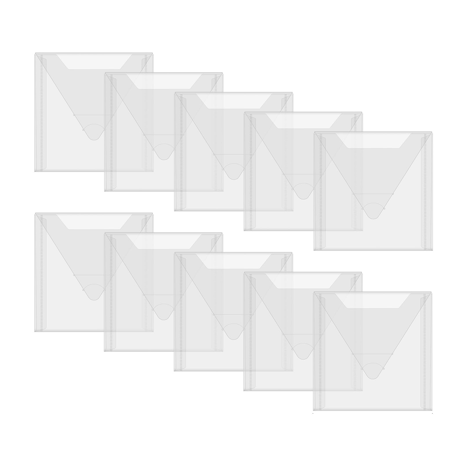 Briartw 100 Pack 4.75x4.75" Square Storage Bag Resealable Plastic Envelopes Pockets for Cutting Dies Stencil Crafts Organizer Holder,Clear Storage Envelopes for Clear Stamp,Die Cuts,Scrapbook Paper