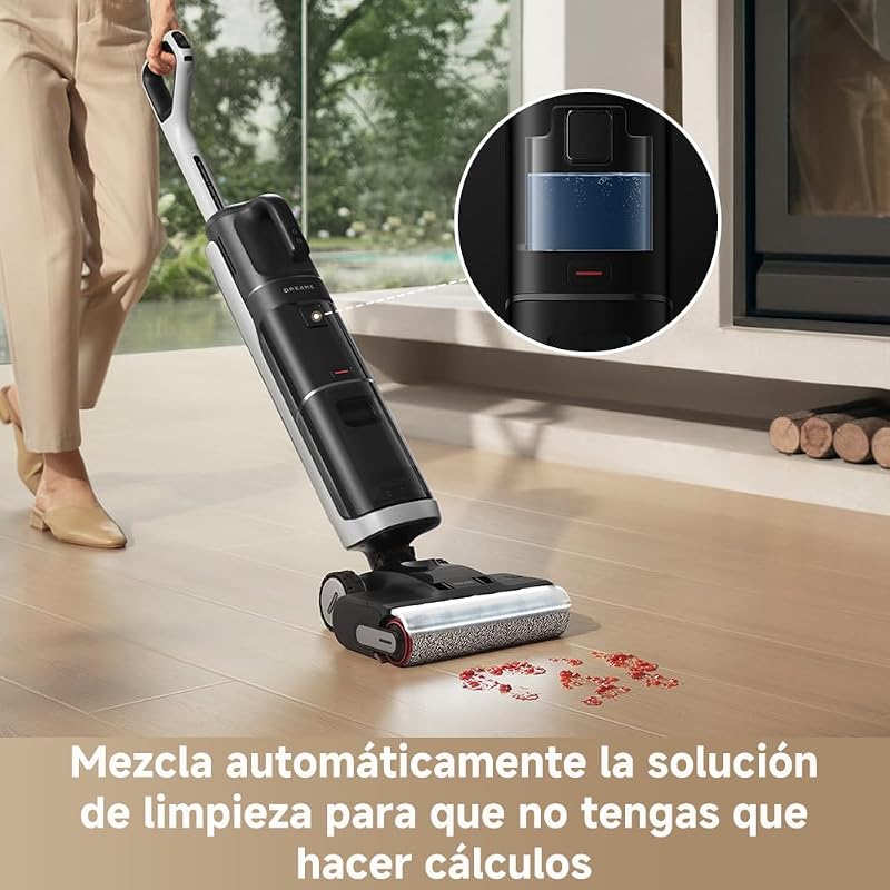 H14 Dual 5-em-1 aspirador húmido e seco, solução de limpeza Smart Ratio, pode ser desmontado, lavar a escova a 60°C em 5 minutos, aspiração de 18.000 Pa, com luz LED