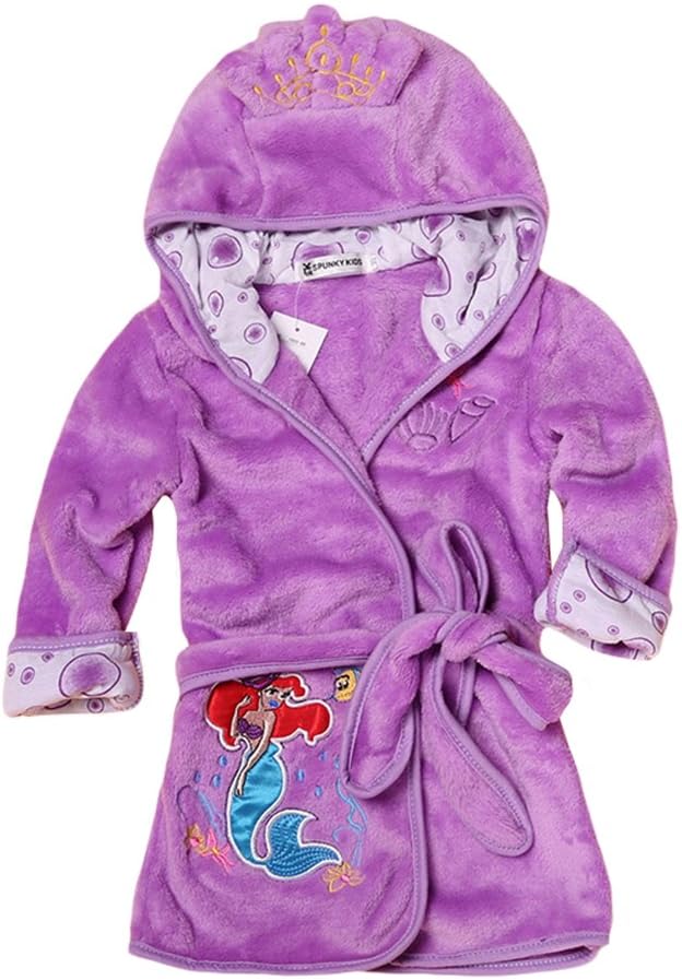 Baby Boys Girls Cartoon Bathrobe Soft Coral Fleece Infant Toddler Muticolored Sleepwear Outfit