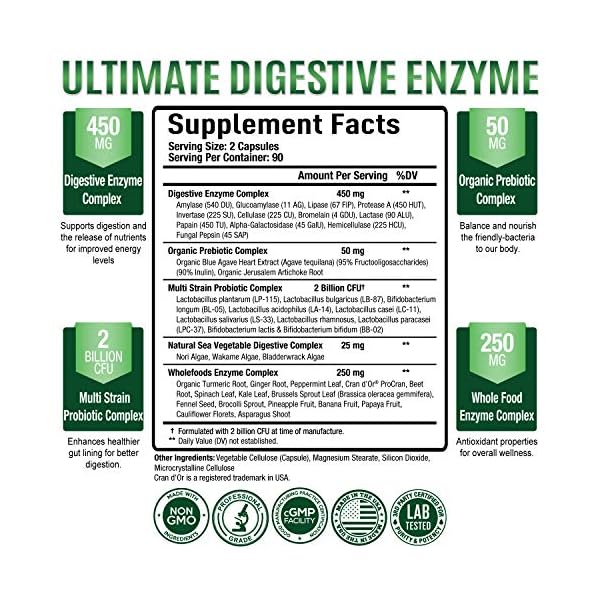 Purely Optimal Premium Digestive Enzymes Plus Prebiotics & Probiotics