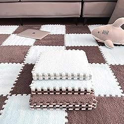 easycustomerlee 12pcs Interlocking Carpet Shaggy