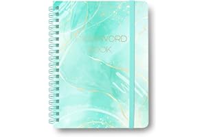 TIANKOOL Password Book with Alphabetical Tabs - Spiral Password Notebook for Internet & Computer Login, Recording Website, Usernames, Passwords. Password Keeper for Home or Office, 5.1 x 6.9 in-Blue