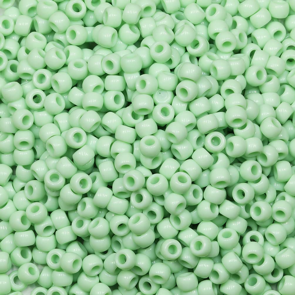 Tibaoffy Crafts Light Green Beads 6x9mm,Pony Beads Total About 1000pcs